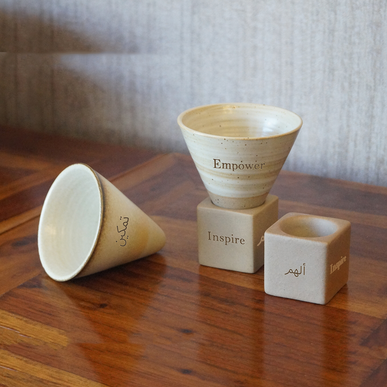 Mehar Ceramic Cup with Stand  Set of 2 – in a Gift Box