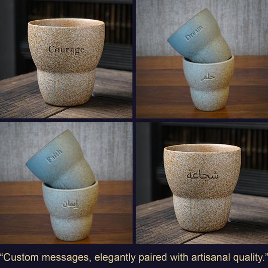 Personalized Engraving - Gradir Ceramic Cup - Set of 2 in a Gift Box